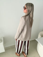 IVORY/CHOCOLATE STRIPED JOGGERS