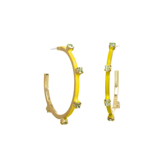 EVERLY HOOPS IN YELLOW/MINT