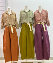 FALL COLOR BARREL PANTS