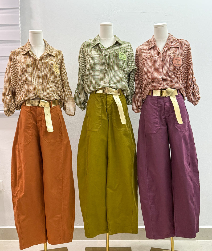 FALL COLOR BARREL PANTS