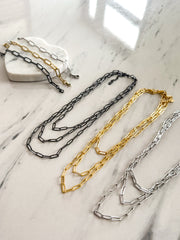 PAPERCLIP LAYERED NECKLACES