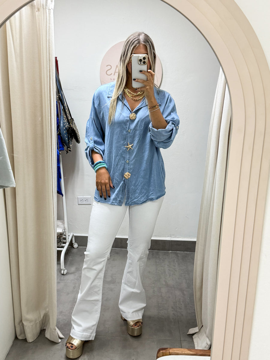 TENCEL PIN BLOUSE