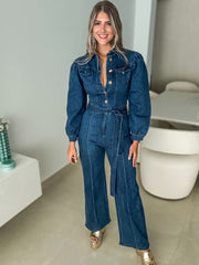 DENIM SPANDEX JUMPSUIT