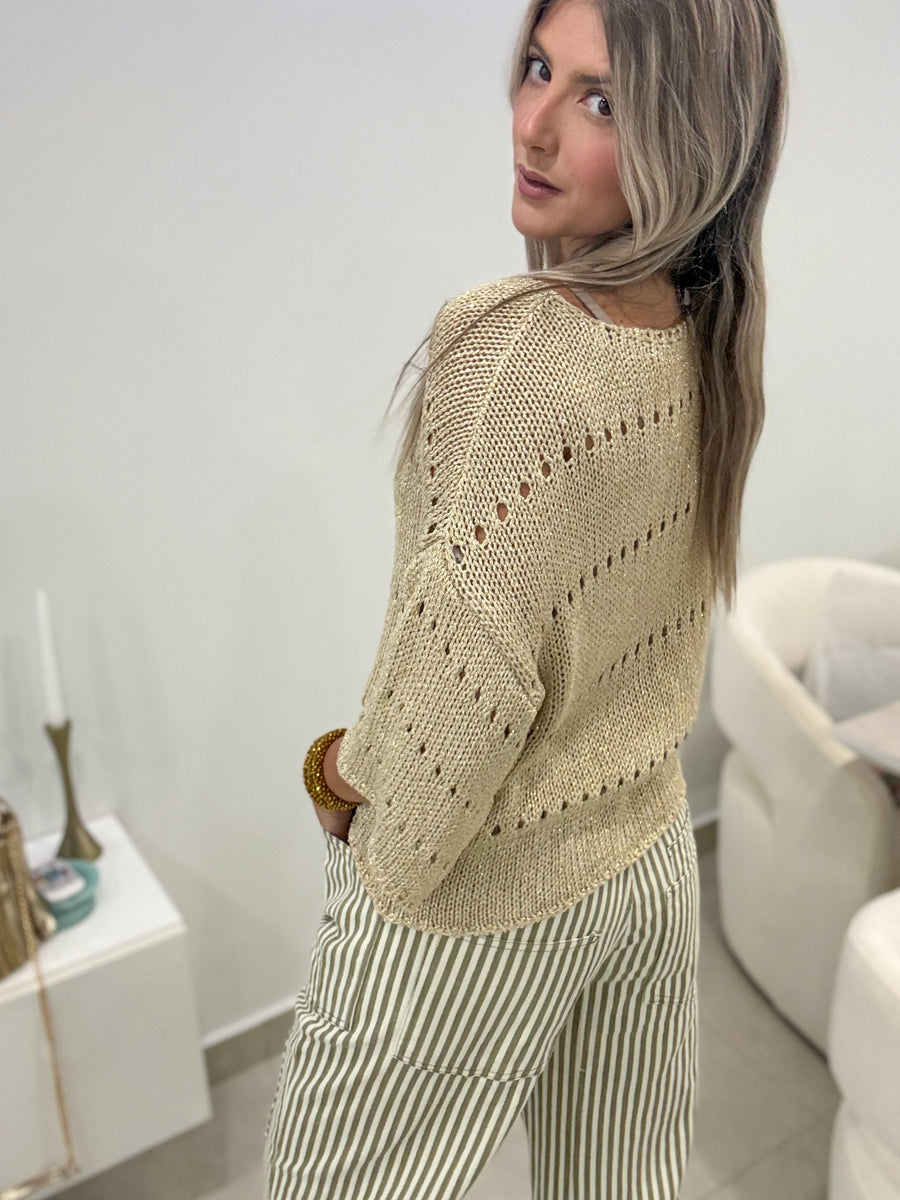 GOLD LUREX KNITTED BLOUSE