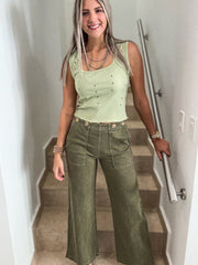 OLIVE STRETCHY PANTS