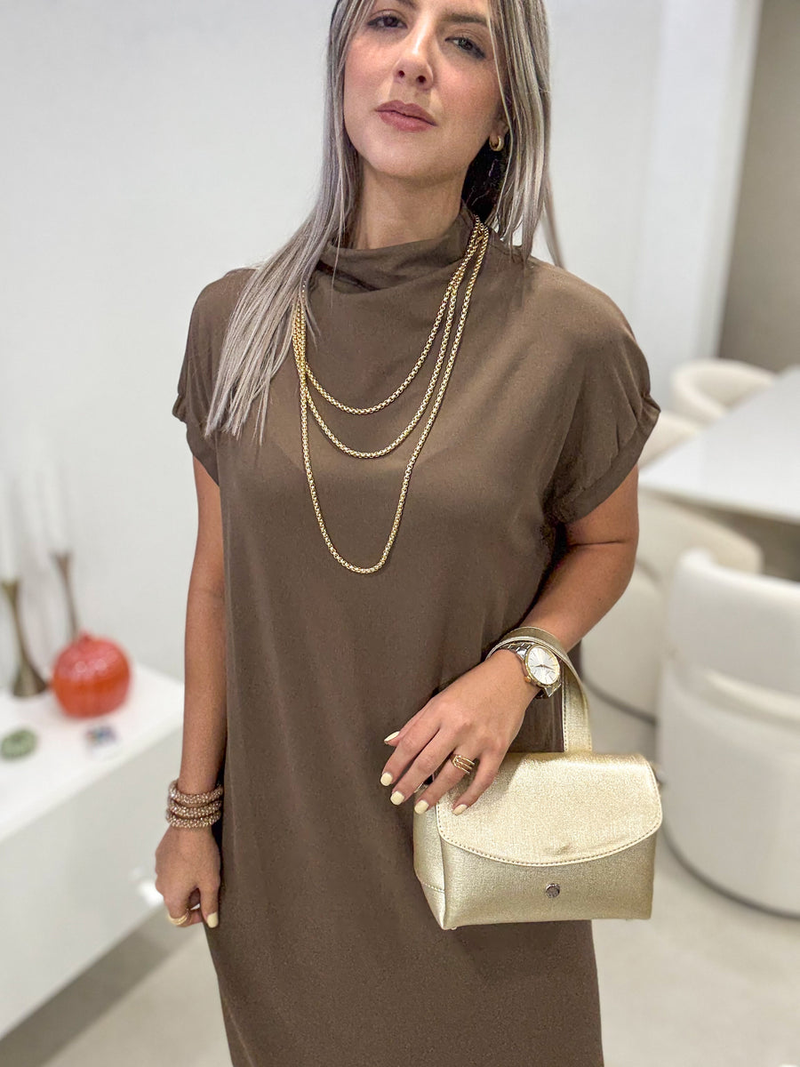 MOCHA OVERSIZED STRETCHY DRESS