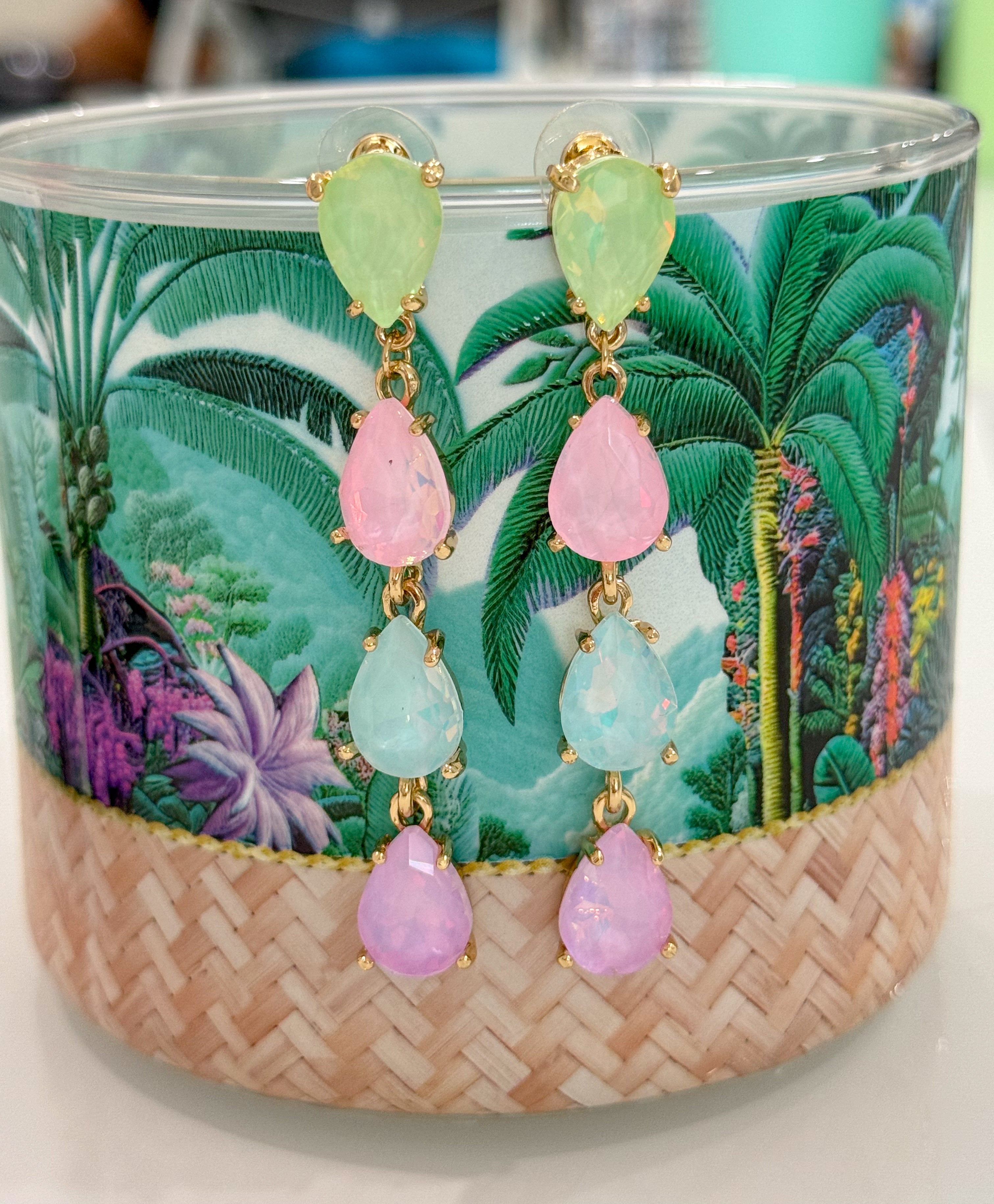 PASTEL TEARDROP DANGLING EARRINGS