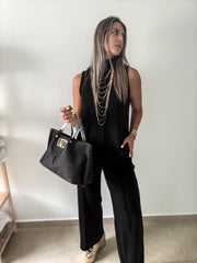 BLACK MODAL TOP & PANT SET