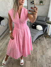 BABY PINK ZIPPER DRESS