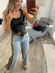 LEOPARD DENIM PANTS