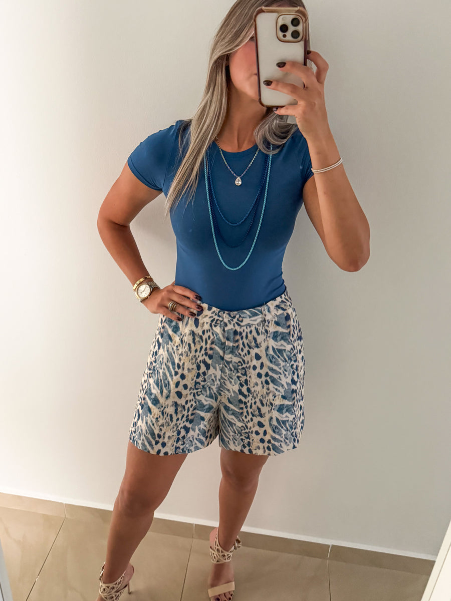 BLUE LEOPARD SHORTS