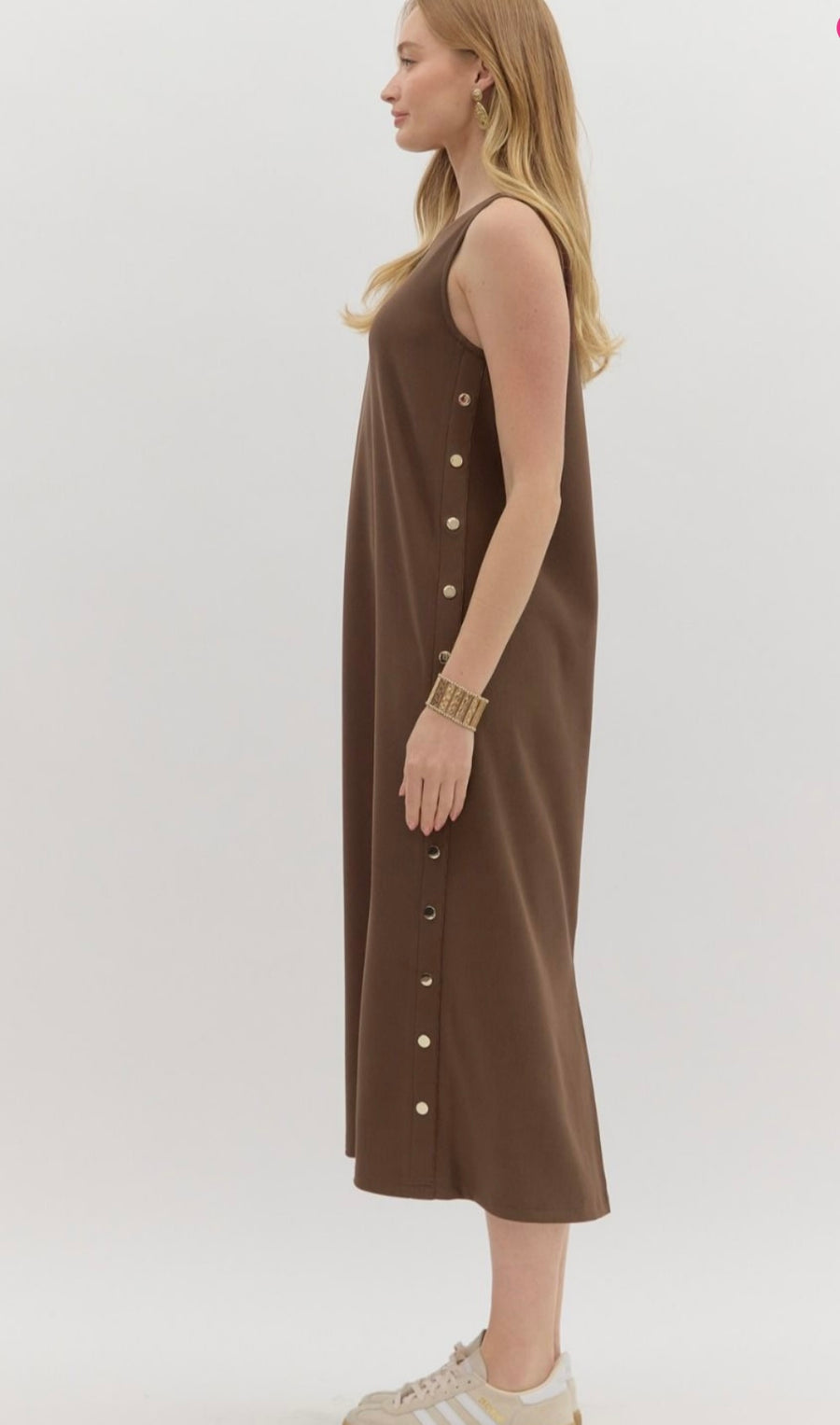 BROWN STUDDED DRESS