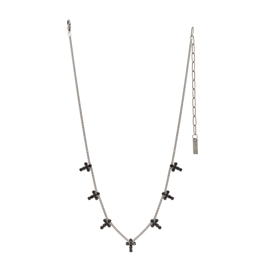 MULTI CROSS NECKLACE IN JET