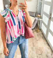 PINK PRINTED BLOUSE