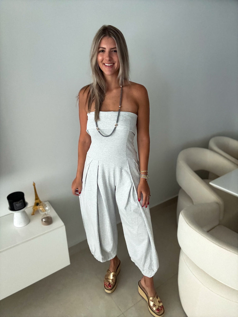 GRAY BARREL JUMPSUIT