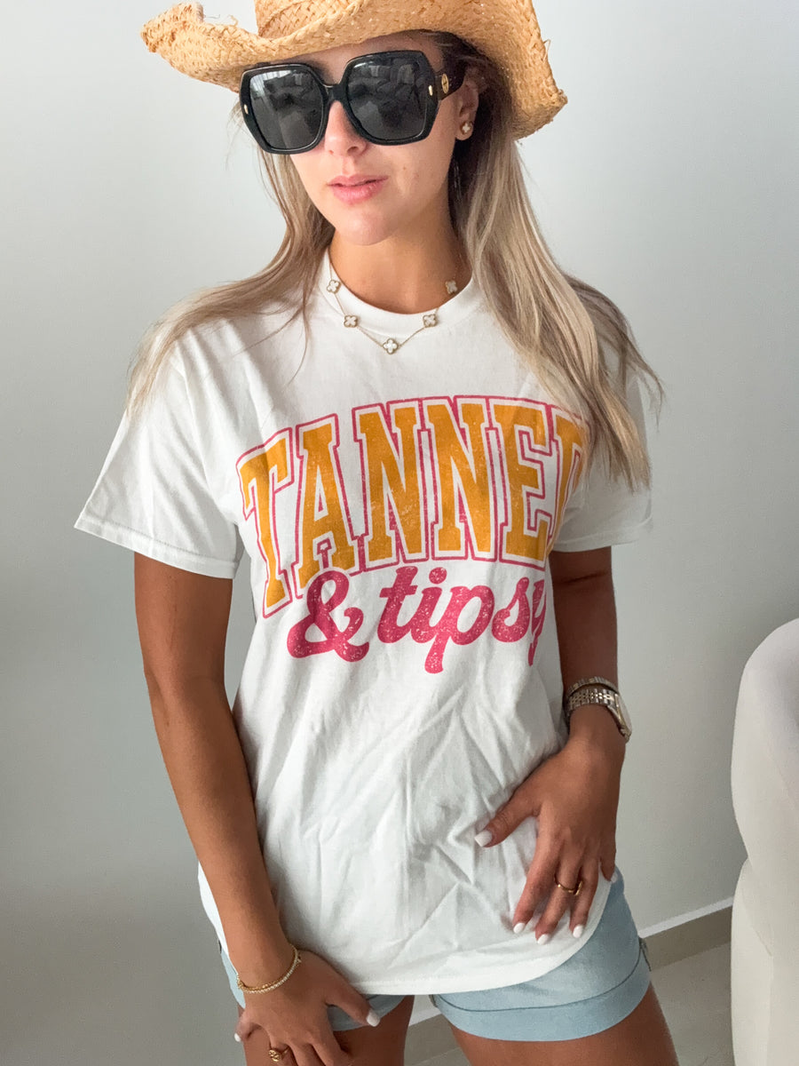 "TANNED & TIPSY" T-SHIRT