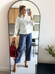 WHITE CORSET LOOK BLOUSE