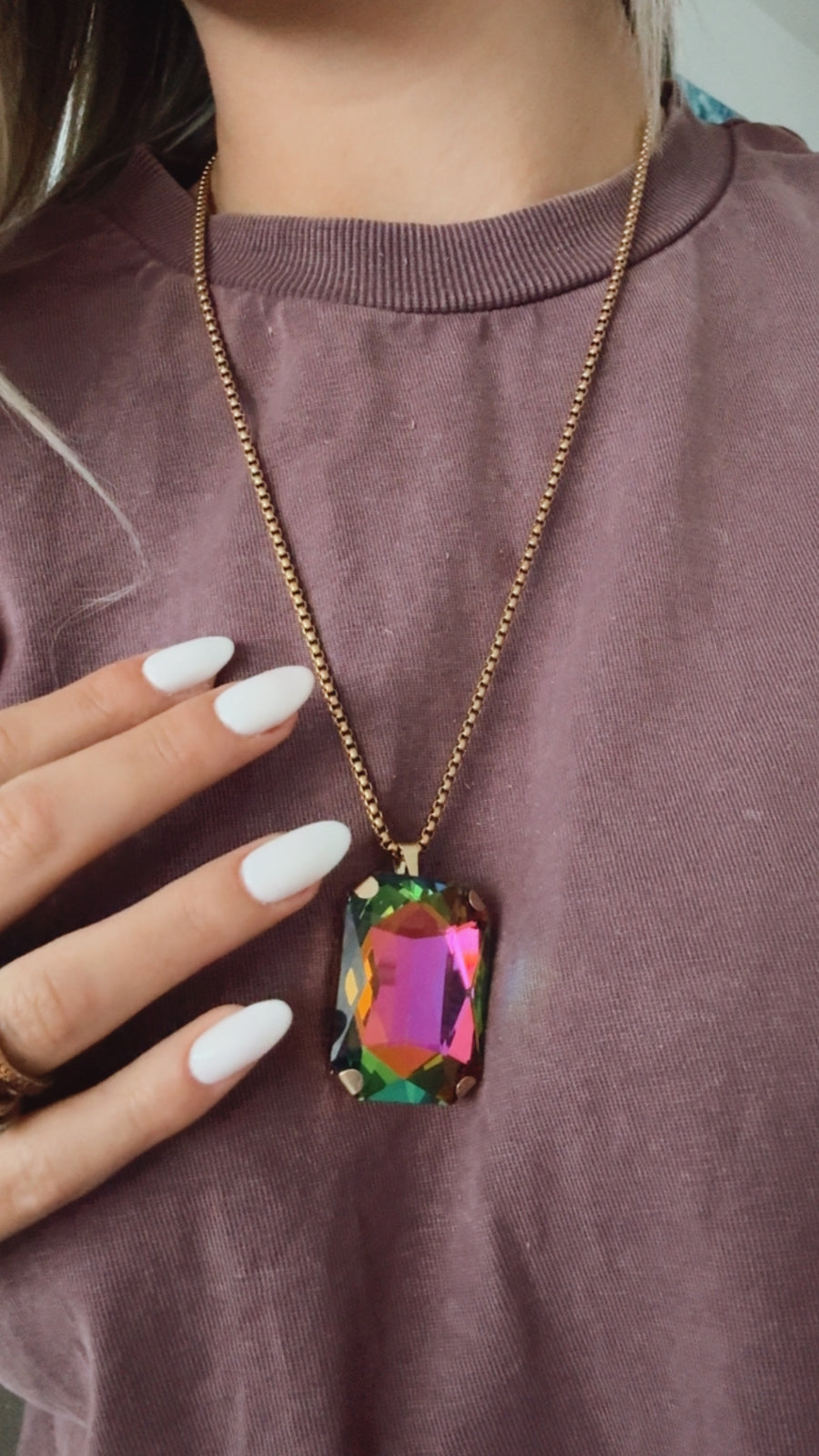 CHUNKY GEM LONG NECKLACE