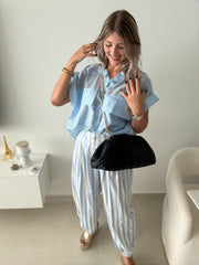 STRIPED BARREL PANTS