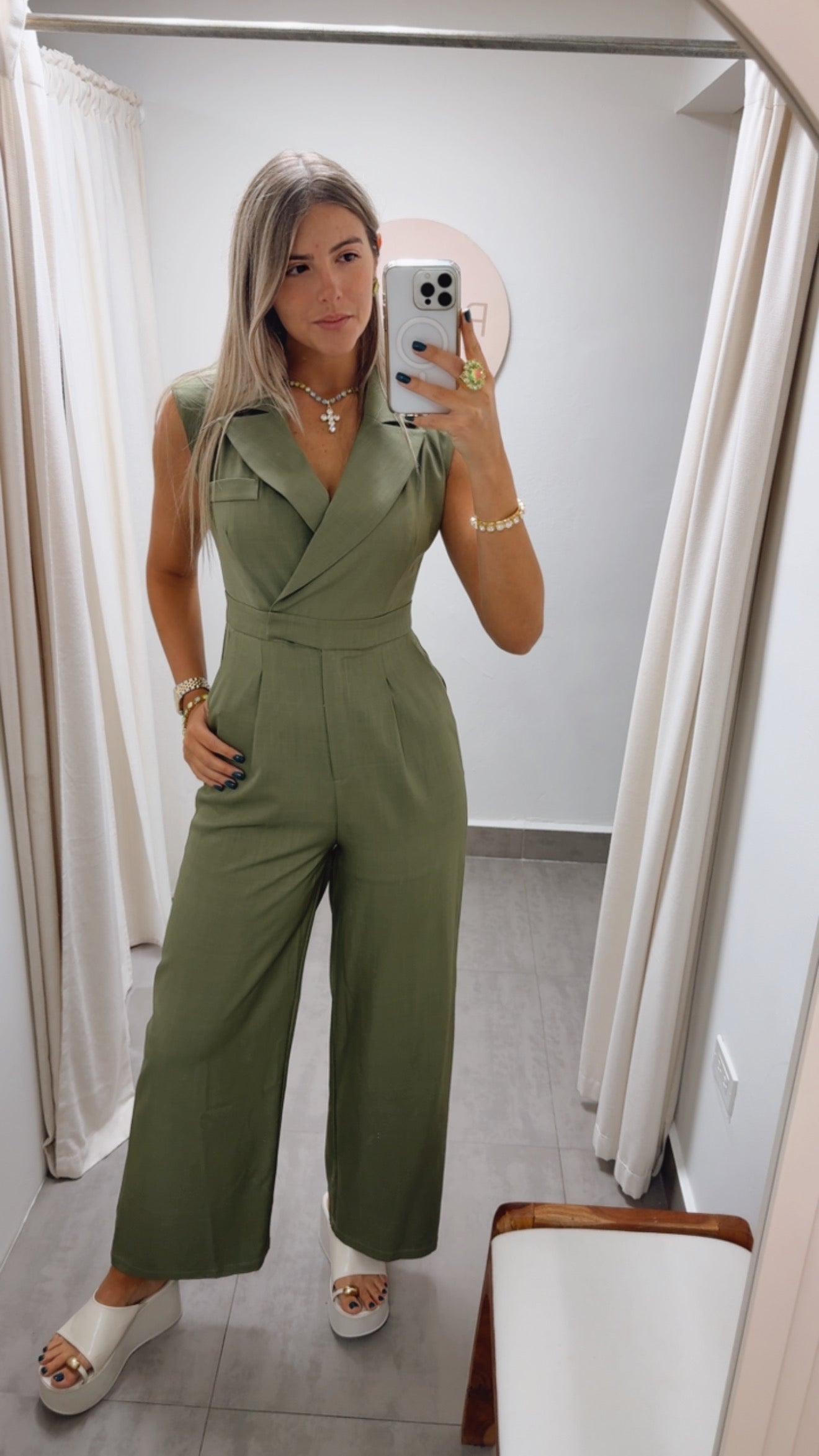 OLIVE TAILORED JUMPSUIT