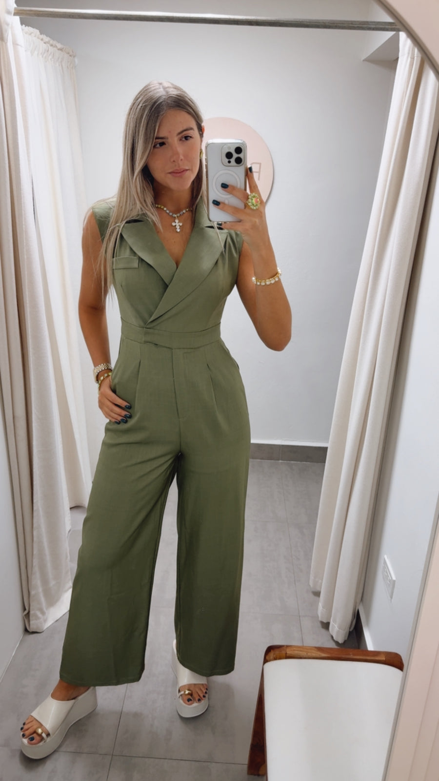 OLIVE TAILORED JUMPSUIT