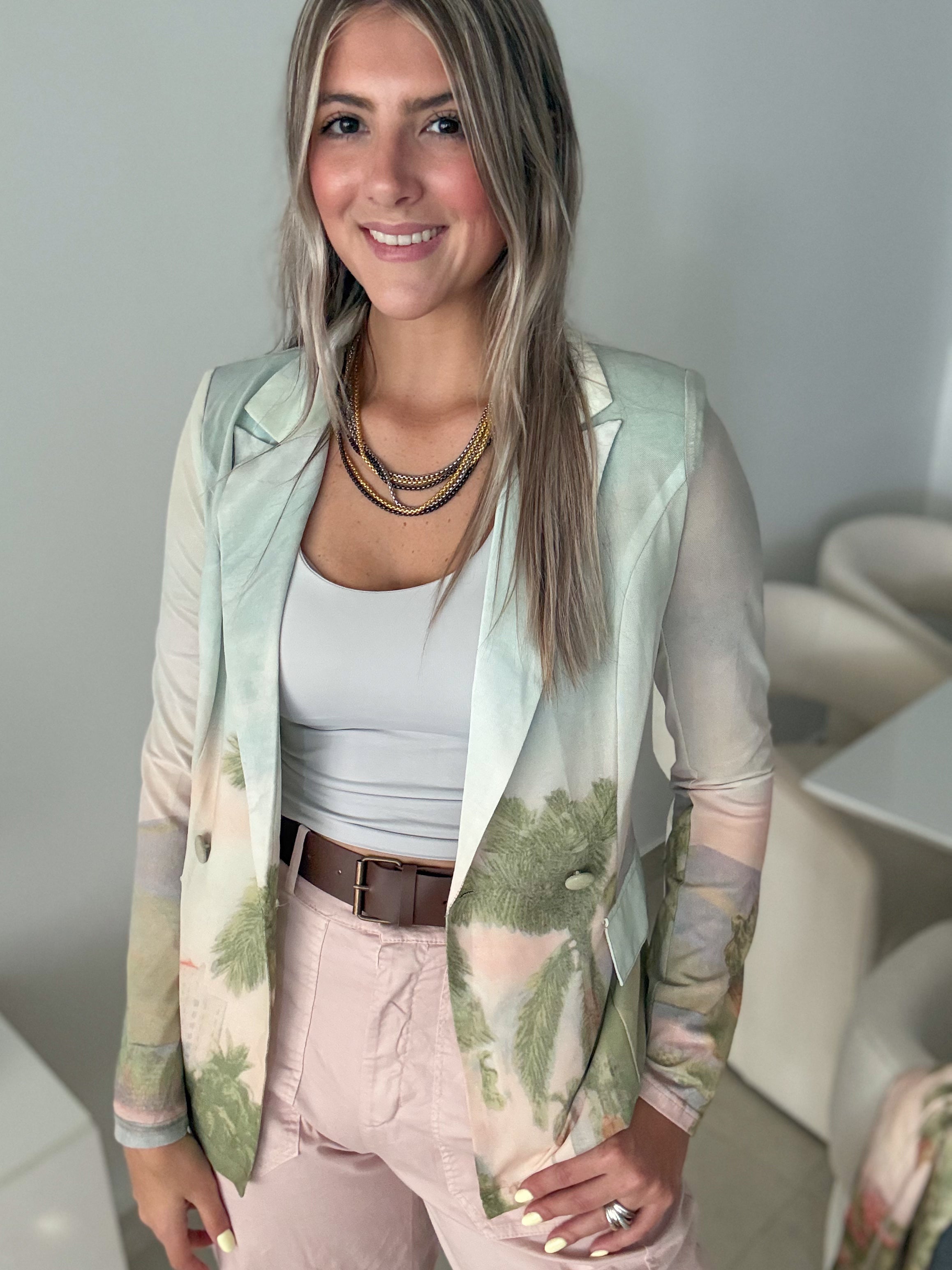 PASTEL PRINTED BLAZER