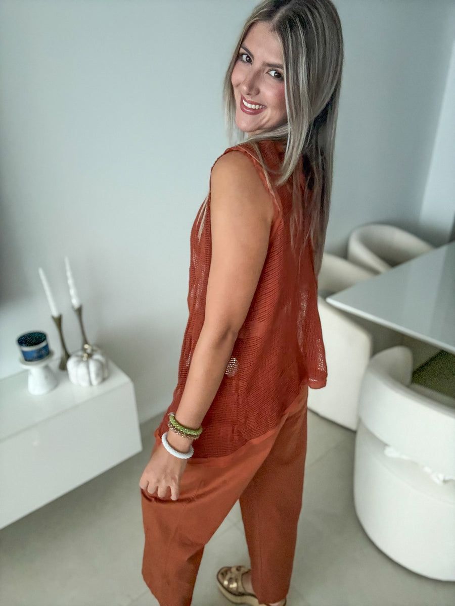 NET BLOUSE WITH CAMI TOP
