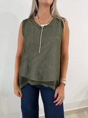 NET BLOUSE WITH CAMI TOP