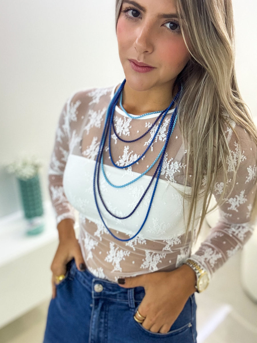 DENIM LAYERED COLOR NECKLACES COLLAB