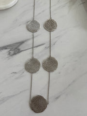 SILVER PORES LONG NECKLACE