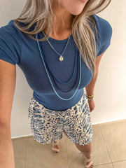 BLUE LEOPARD SHORTS