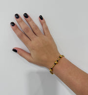 GOLD/BLACK ELASTIC BRACELET