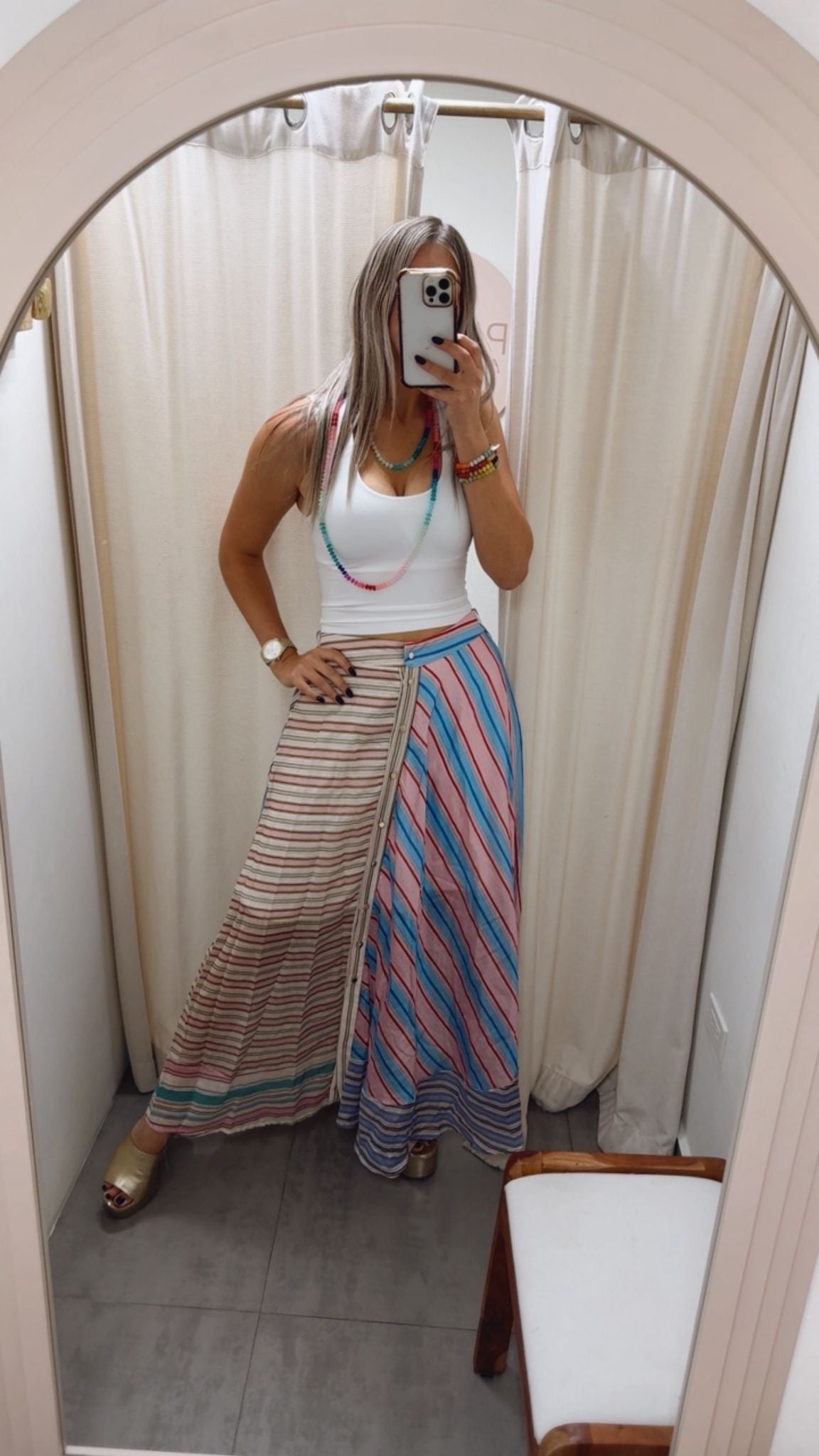 PRINTED MULTICOLOR MAXI SKIRT