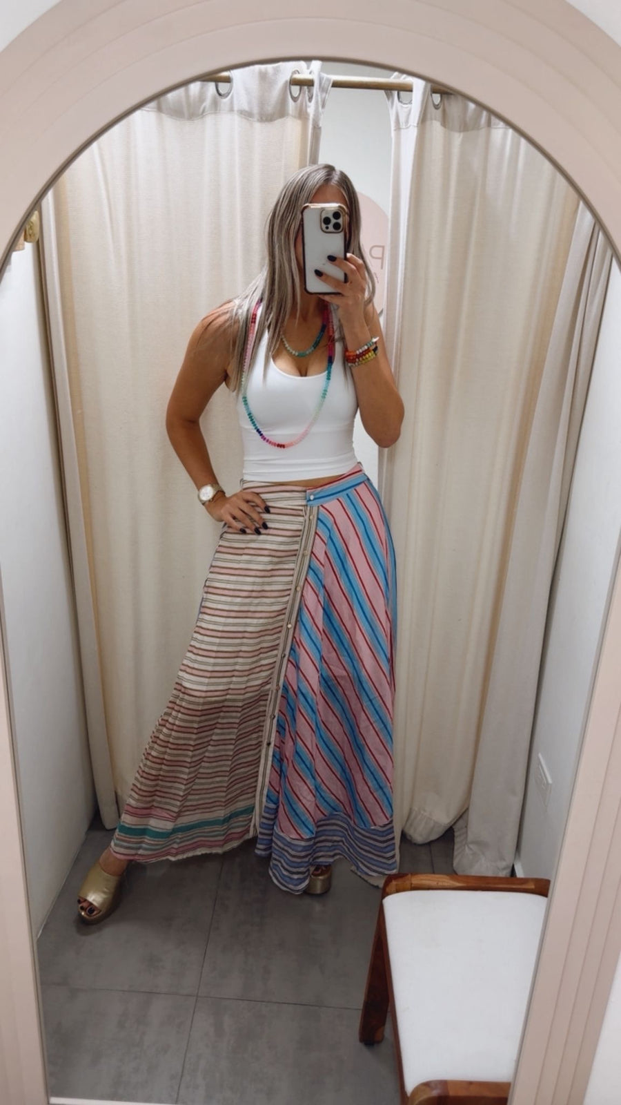 PRINTED MULTICOLOR MAXI SKIRT