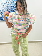 MULTICOLOR PRINTED BLOUSE