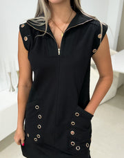 BLACK DRESSY T-SHIRT DRESS
