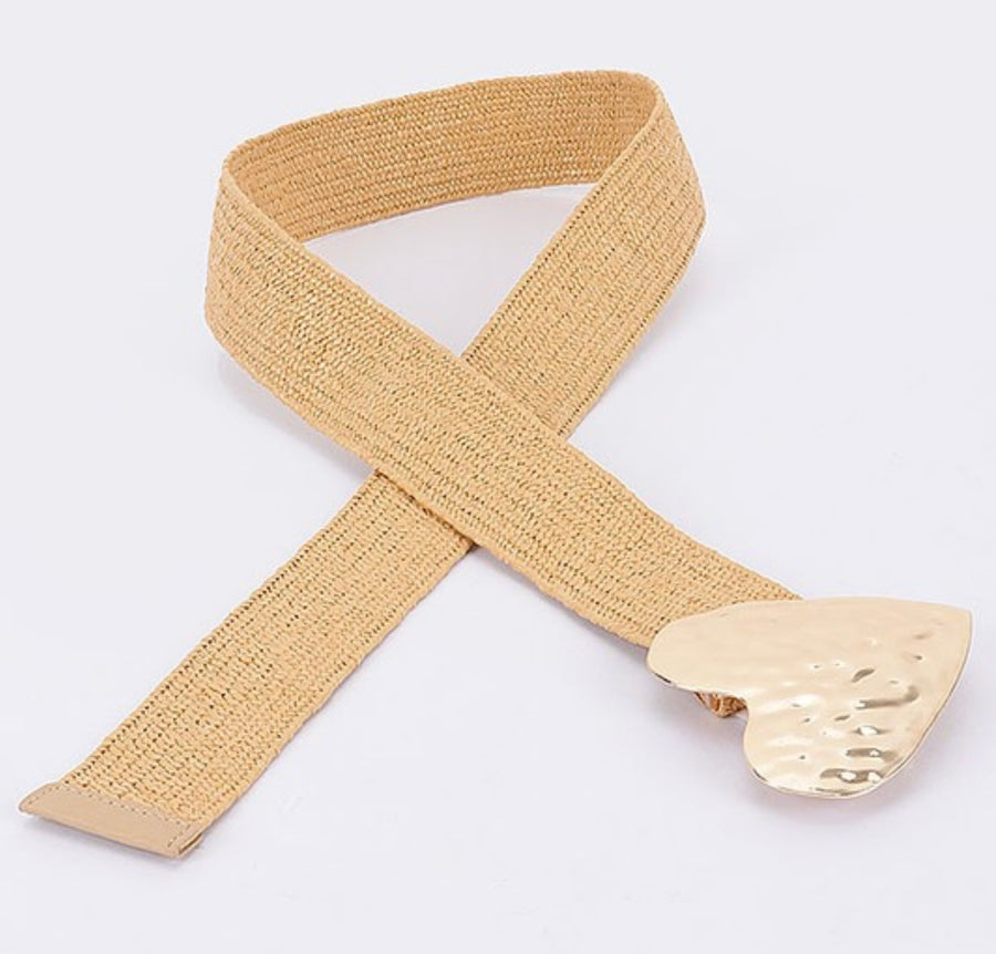HEART BUCKLE STRETCH BELT
