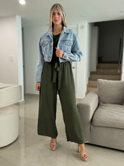 OLIVE SOLID JUMPSUIT