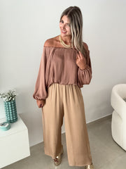 TAN SILKY PANTS