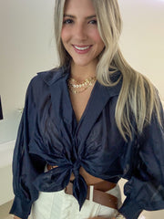 SHEER KNOT BLOUSE
