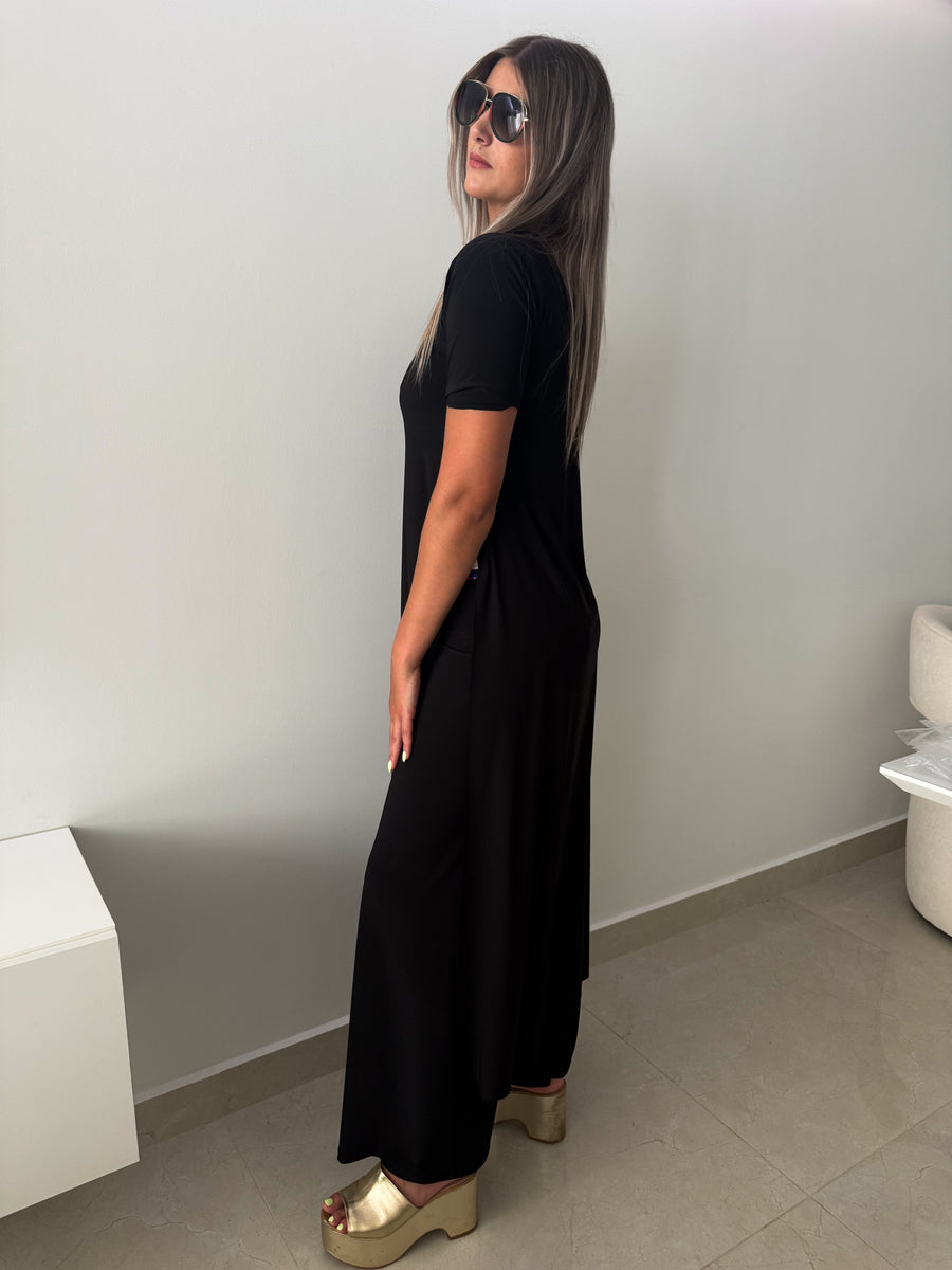 PIA BLACK SHORT SLEEVES TOP & PANT SET