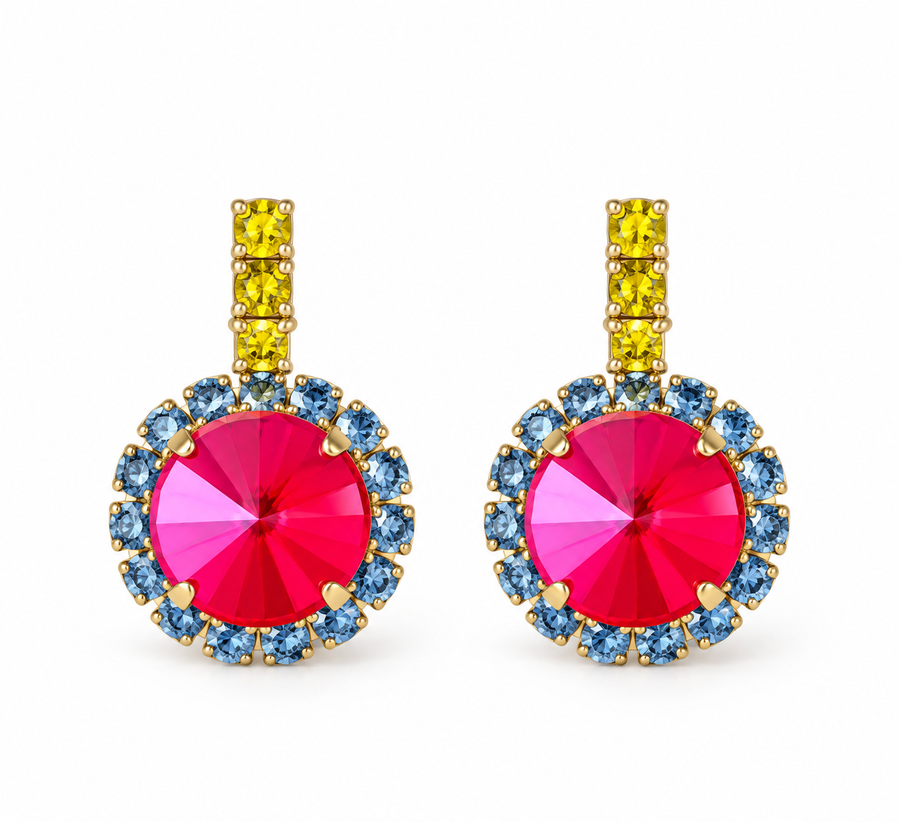 NURIEL EARRINGS IN ELECTRIC PINK IGNITE BRANDY