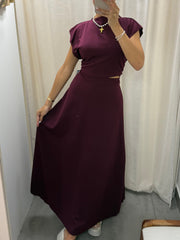 PIA BURGUNDY MAXI SKIRT
