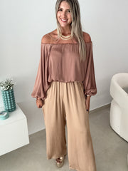 TAN SILKY PANTS