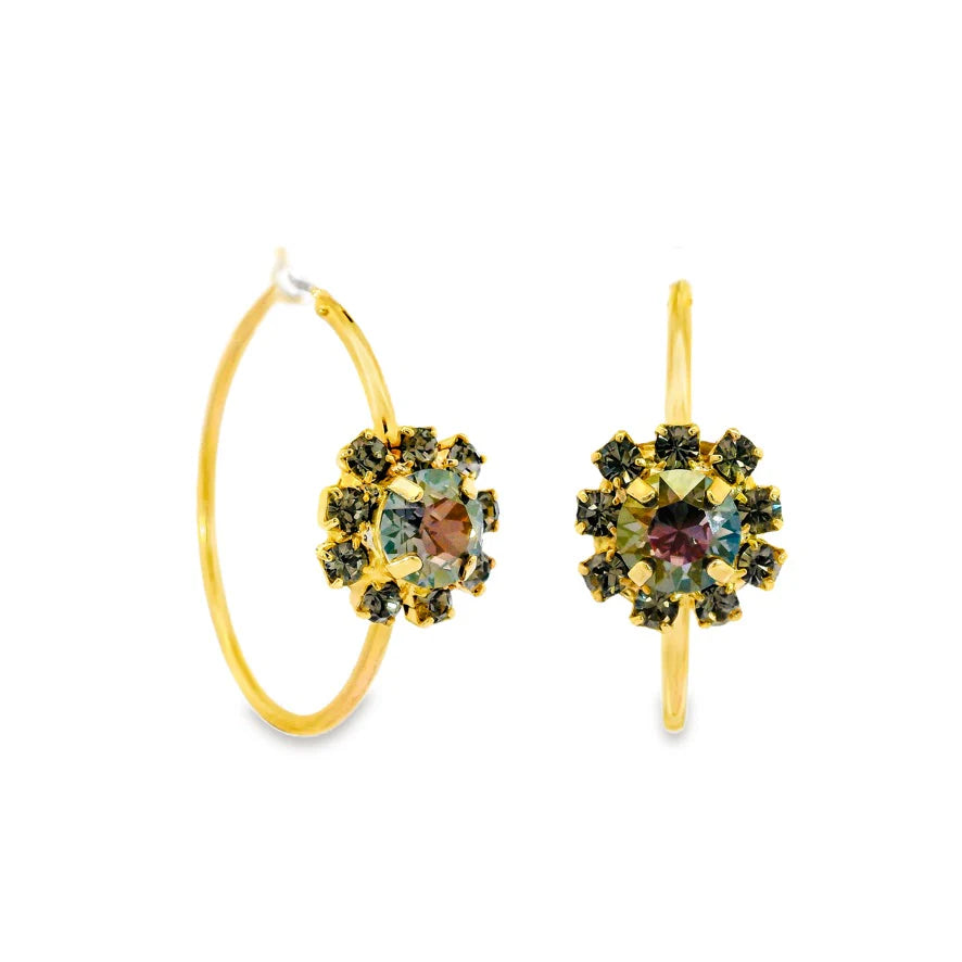 MINI BIANCA HOOP EARRINGS IN BLACK DIAMOND