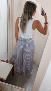 PRINTED MULTICOLOR MAXI SKIRT