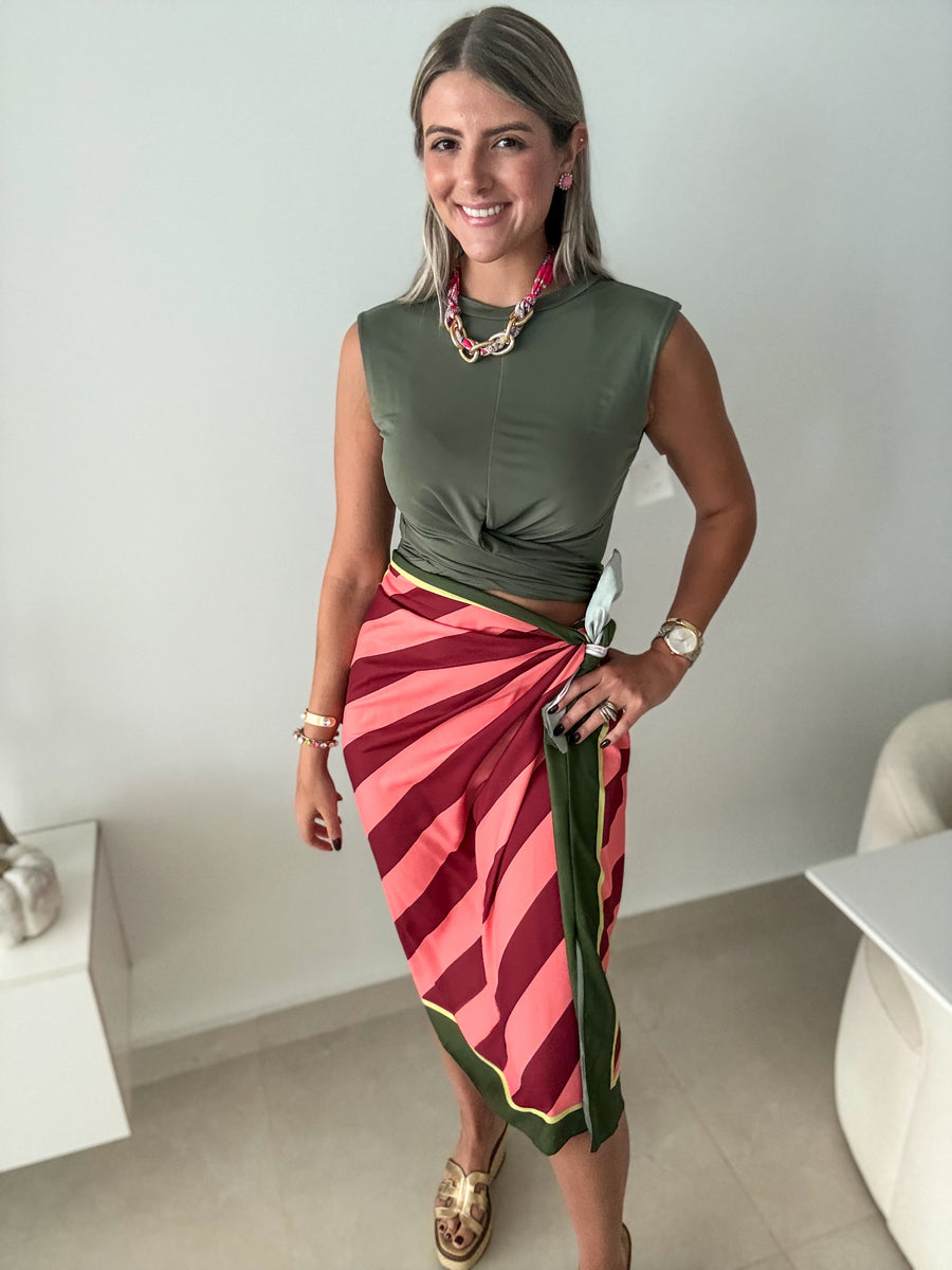 LINES PRINT SKIRT