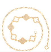 GOLD CLOVER CHAIN BELT