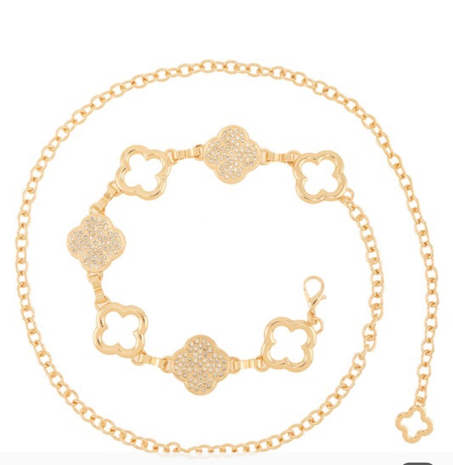 GOLD CLOVER CHAIN BELT