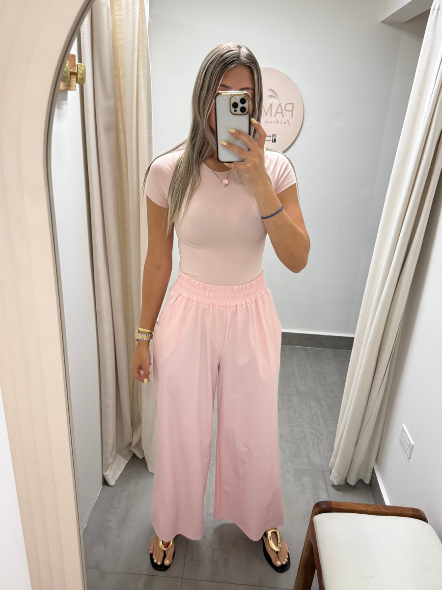 STRETCHY PALE PINK PANTS